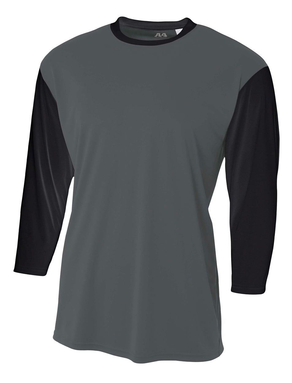 Graphite/black A4 3/4 Sleeve Utility Shirt