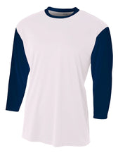 White/navy A4 3/4 Sleeve Utility Shirt