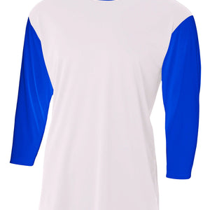 White/royal A4 3/4 Sleeve Utility Shirt