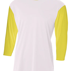 White W/gold A4 3/4 Sleeve Utility Shirt
