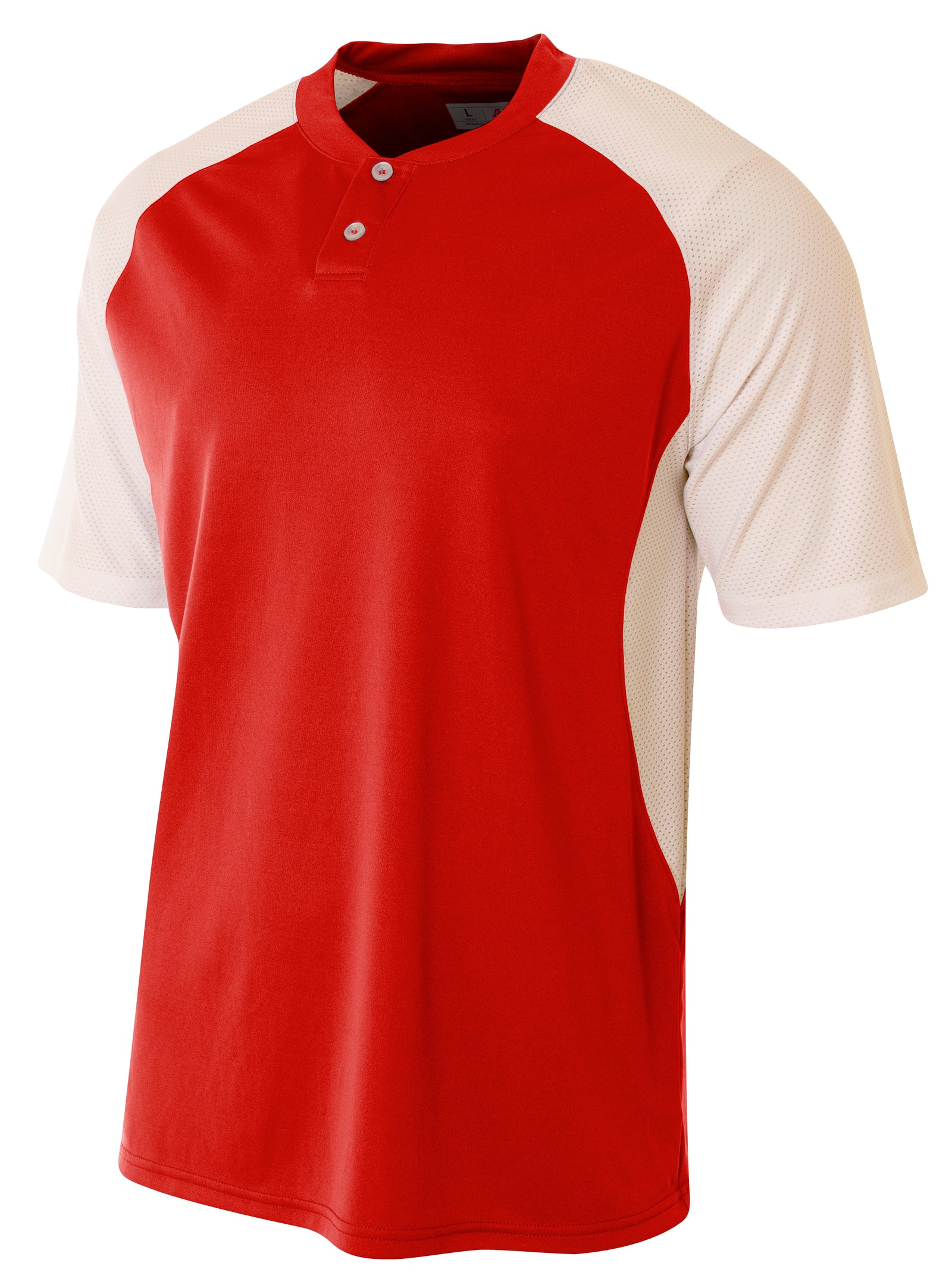 Scarlet/white A4 Contrast Henley