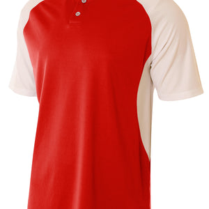 Scarlet/white A4 Contrast Henley