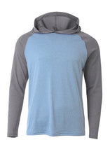 Ltblue/heather A4 Topflight Hooded Tee