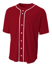 Cardinal A4 Short Sleeve Full Button Baseball Jersey