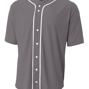 Graphite A4 Short Sleeve Full Button Baseball Jersey