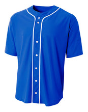 Royal A4 Short Sleeve Full Button Baseball Jersey