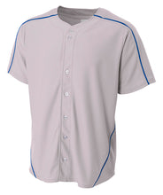 Grey/royal A4 Warp Knit Baseball Jersey