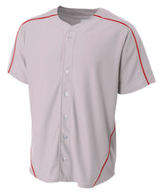 Grey/scarlet A4 Warp Knit Baseball Jersey