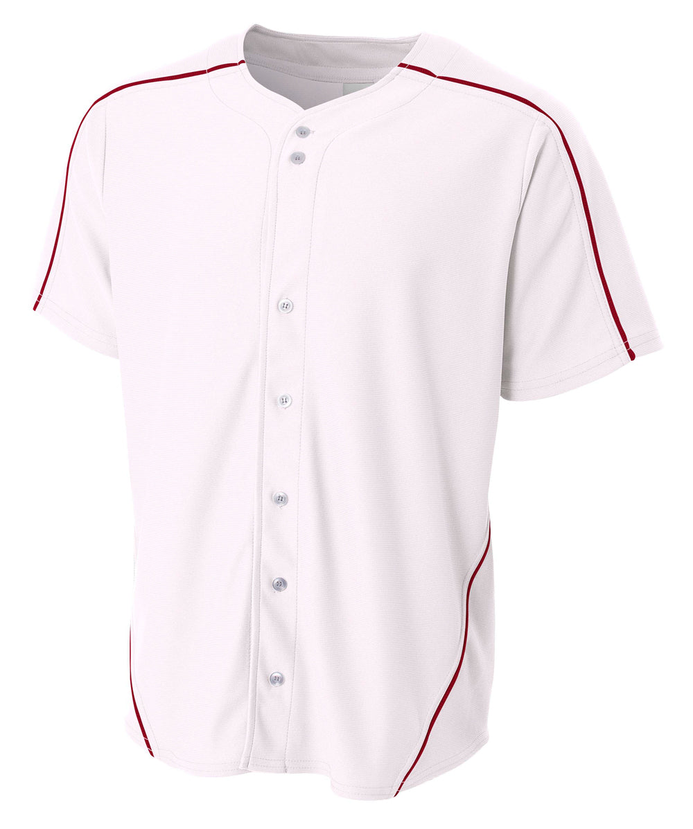 White/cardinal A4 Warp Knit Baseball Jersey
