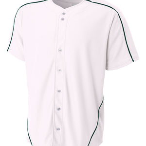 White/forest A4 Warp Knit Baseball Jersey
