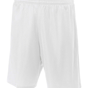 White A4 Lined Tricot Mesh Shorts