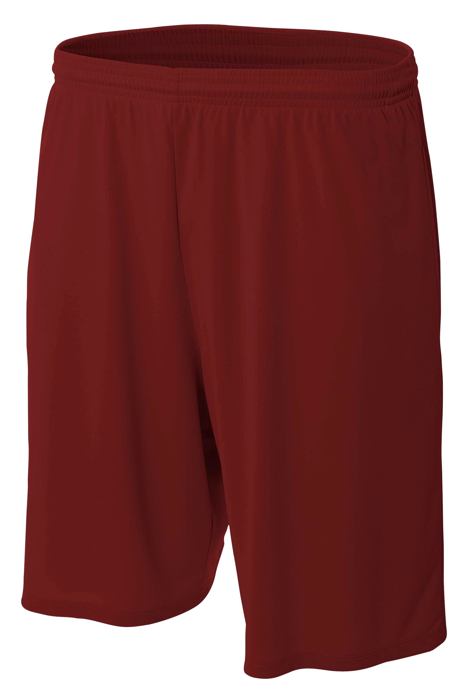 Maroon A4 9" Moisture Management Pocketed Short
