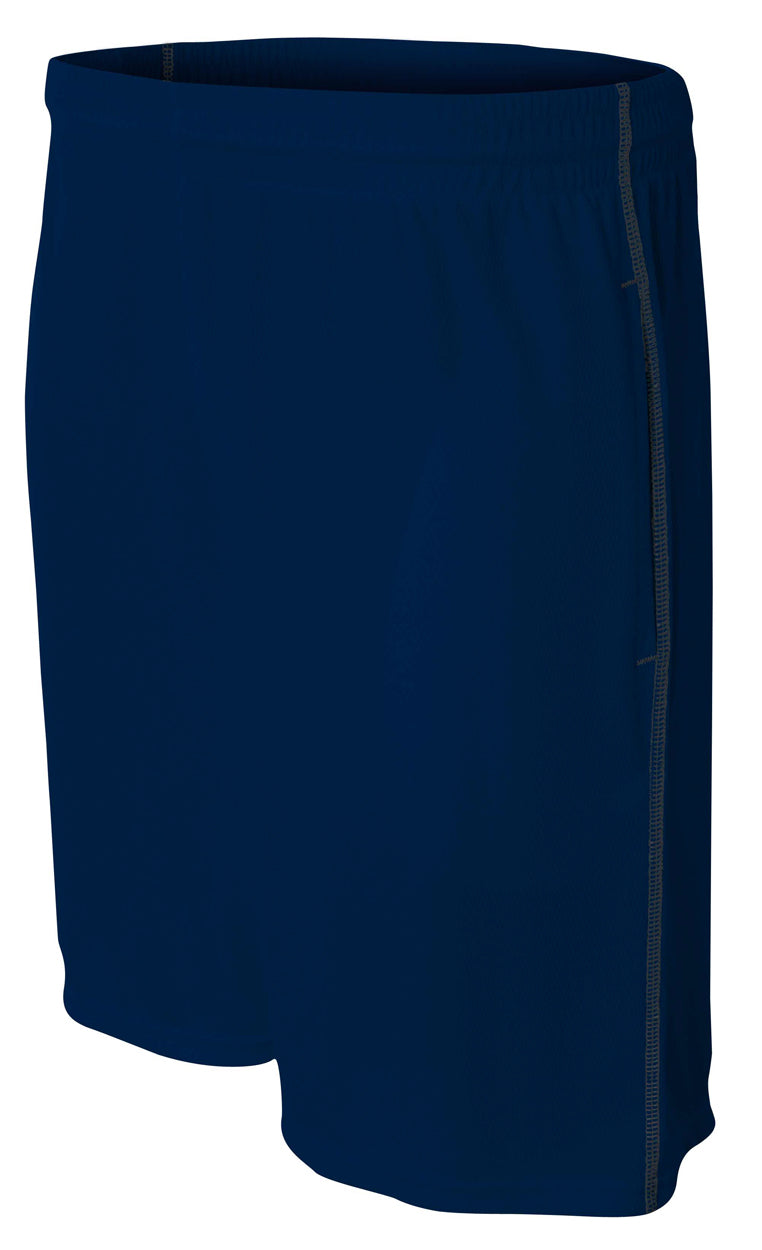 Navy A4 9" Pocketed Short W/ Contrast Stitching