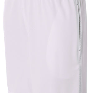 White A4 9" Pocketed Short W/ Contrast Stitching