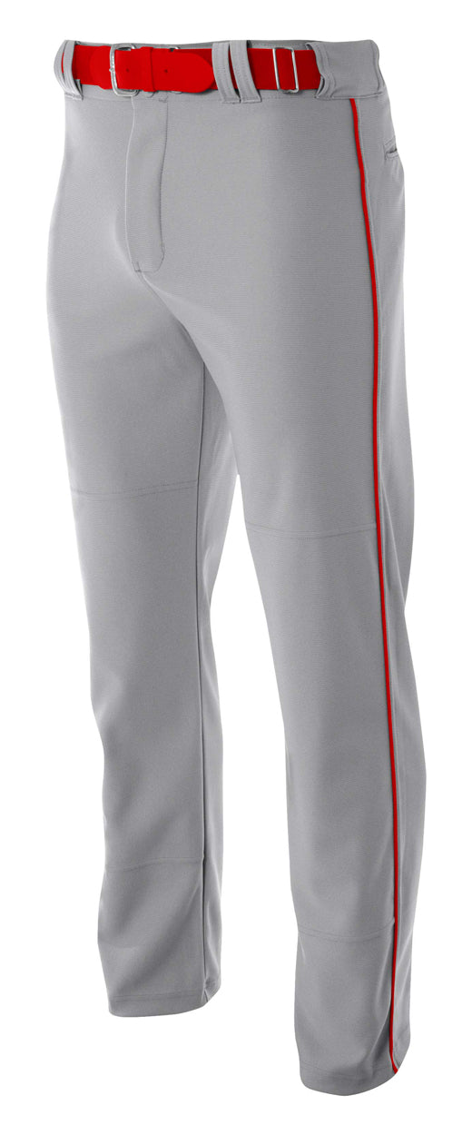 GREY/SCARLET A4 Pro-Style Open Bottom Baseball Pant