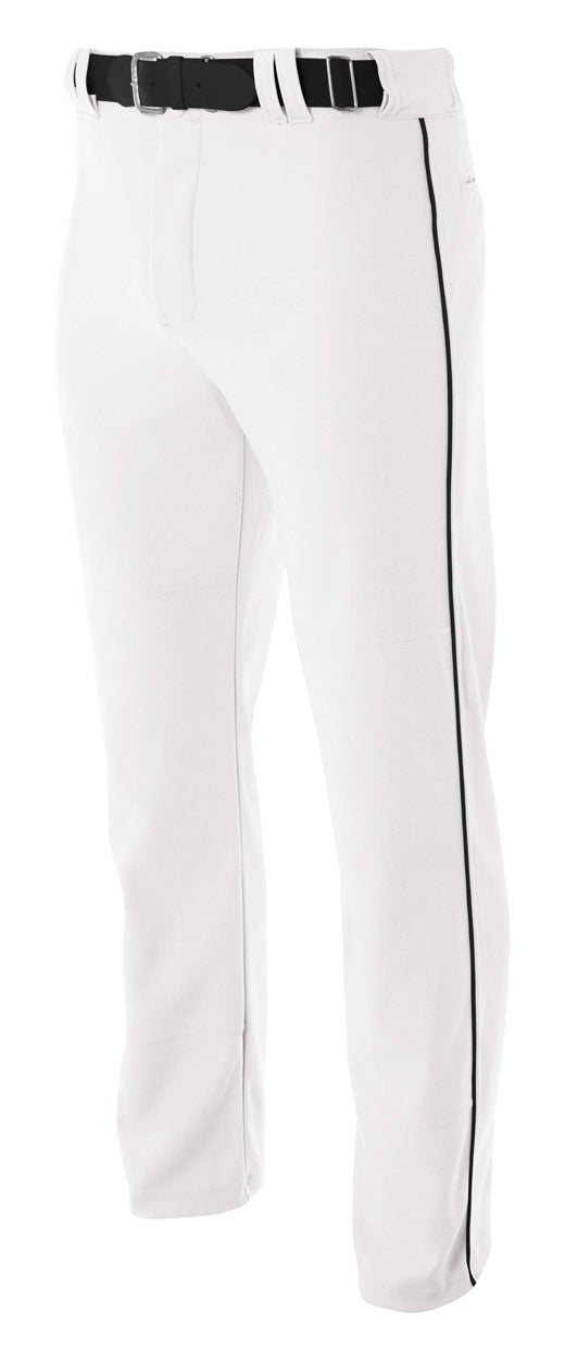 WHITE/BLACK A4 Pro-Style Open Bottom Baseball Pant