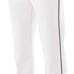 WHITE/BLACK A4 Pro-Style Open Bottom Baseball Pant