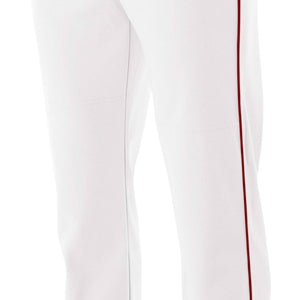 WHITE/CARDINAL A4 Pro-Style Open Bottom Baseball Pant