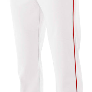WHITE SCARLET A4 Pro-Style Open Bottom Baseball Pant