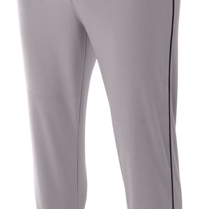 GRAY/BLACK A4 Pro-Style Elastic Bottom Baseball Pant