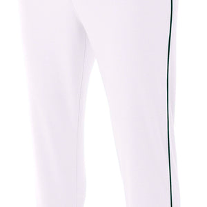 WHITE/FOREST A4 Pro-Style Elastic Bottom Baseball Pant