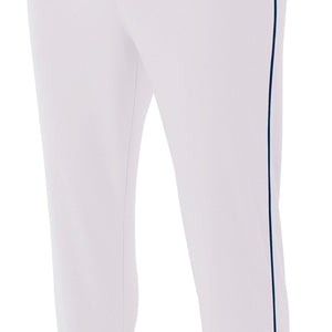 WHITE/NAVY A4 Pro-Style Elastic Bottom Baseball Pant