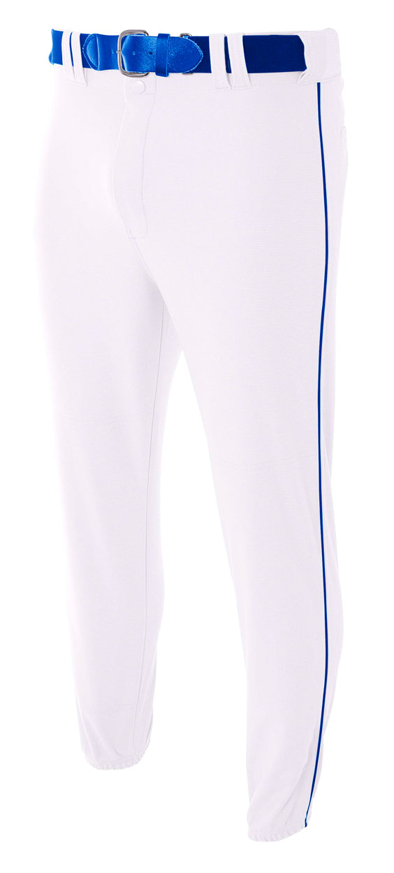 WHITE/ROYAL A4 Pro-Style Elastic Bottom Baseball Pant