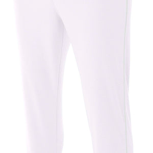 WHITE A4 Pro-Style Elastic Bottom Baseball Pant