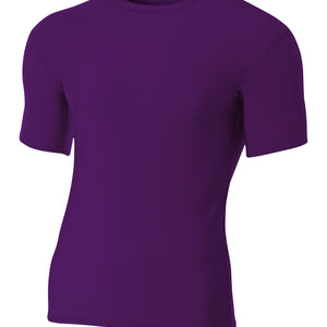 Purple A4 A4 Youth Short Sleeve Compression Crew