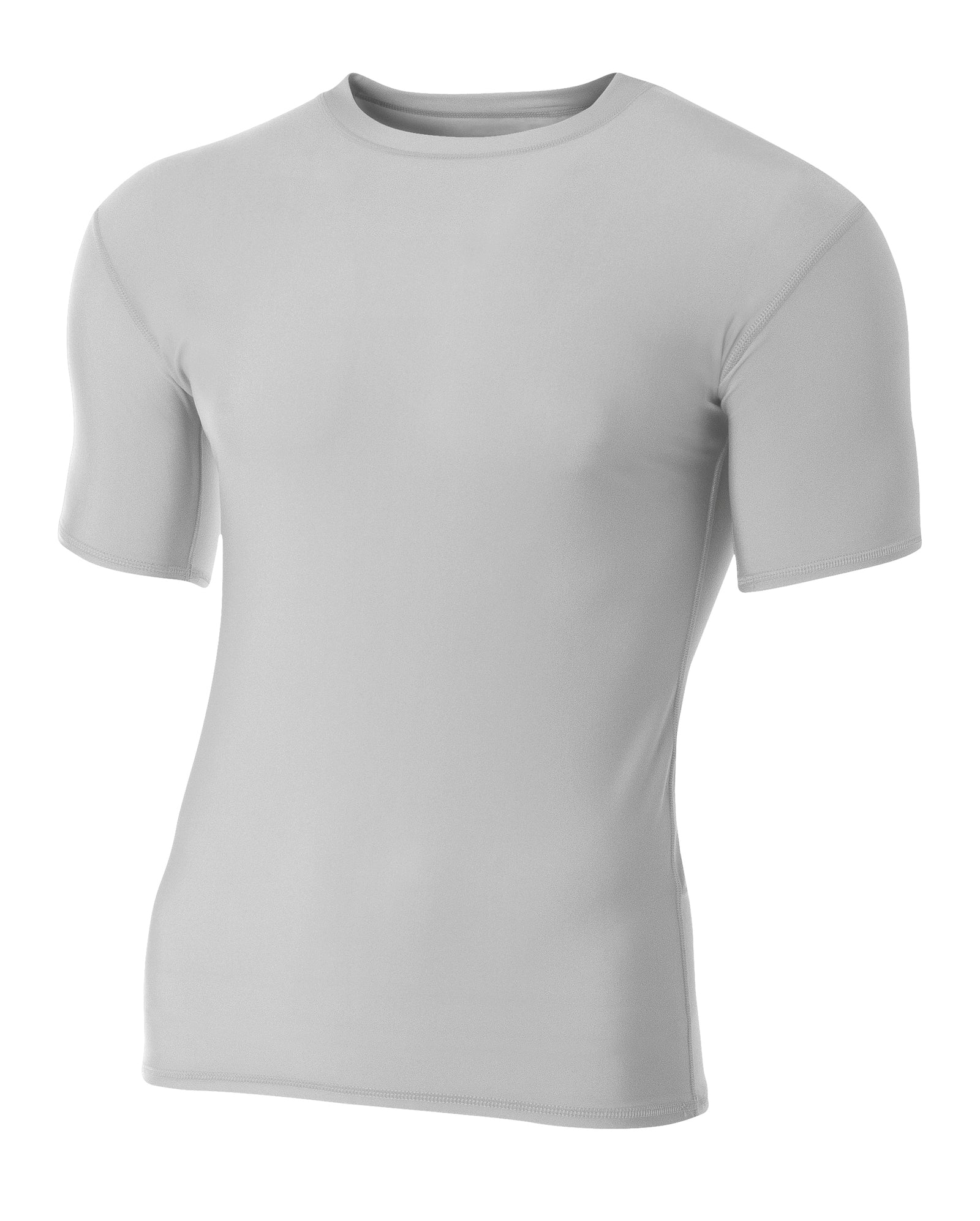 Silver A4 A4 Youth Short Sleeve Compression Crew