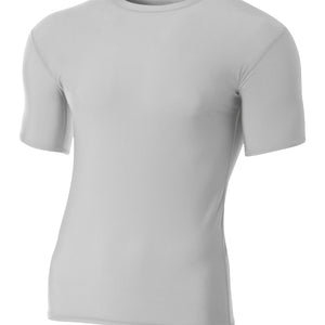 Silver A4 A4 Youth Short Sleeve Compression Crew