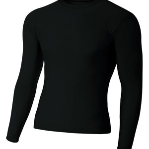 Black A4 A4 Youth Long Sleeve Compression Crew