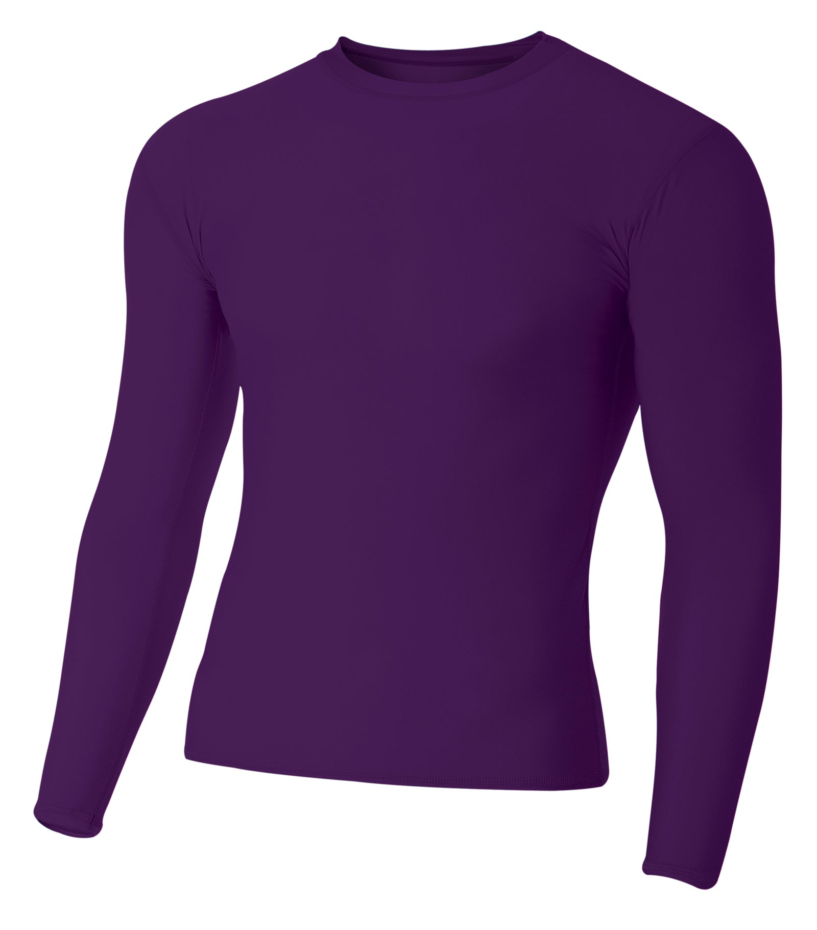 Purple A4 A4 Youth Long Sleeve Compression Crew