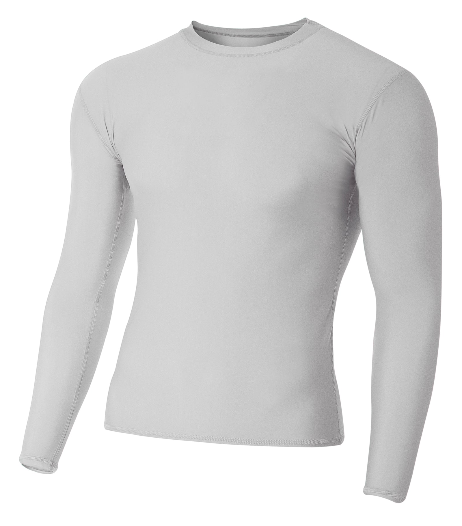Silver A4 A4 Youth Long Sleeve Compression Crew