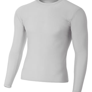 Silver A4 A4 Youth Long Sleeve Compression Crew
