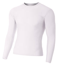White A4 A4 Youth Long Sleeve Compression Crew