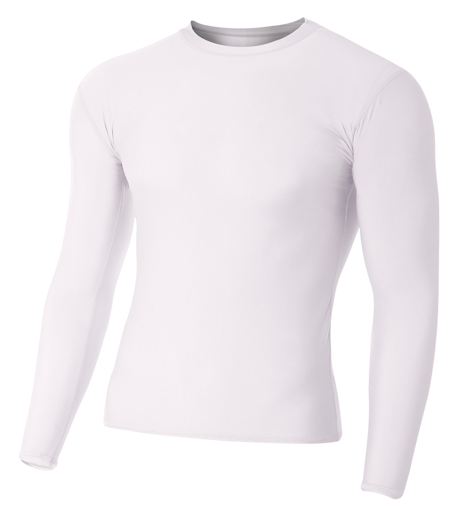 White A4 A4 Youth Long Sleeve Compression Crew