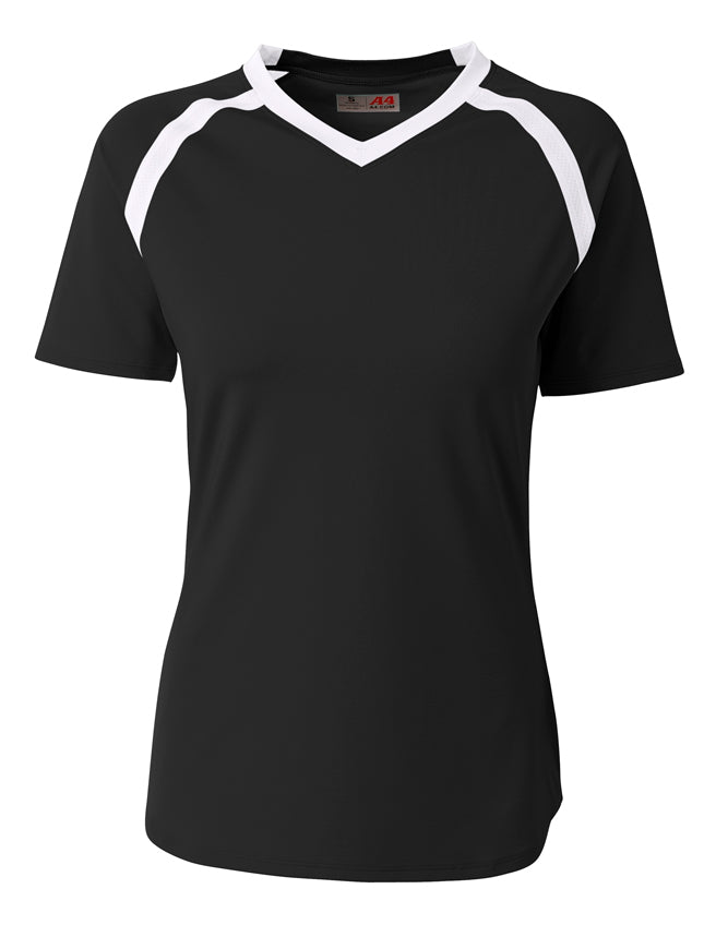 Black/white A4 A4 Youth Ace Short Sleeve Volleyball Jer