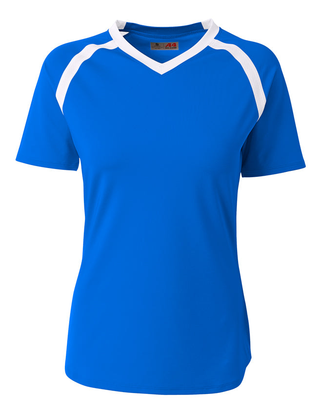 Royal/white A4 A4 Youth Ace Short Sleeve Volleyball Jer
