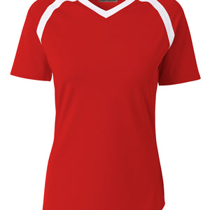 Scarlet/white A4 A4 Youth Ace Short Sleeve Volleyball Jer