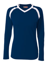 Navy/white A4 A4 Youth Ace Long Sleeve Volleyball Jers