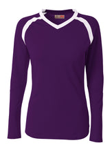 Purple/white A4 A4 Youth Ace Long Sleeve Volleyball Jers