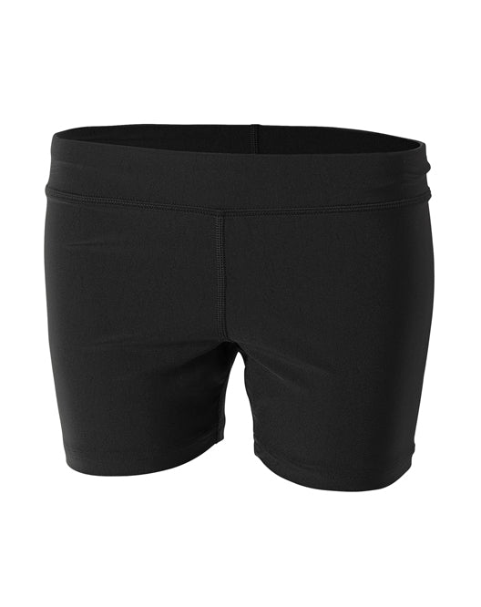 Black A4 A4 Girl's 4" Volleyball Short