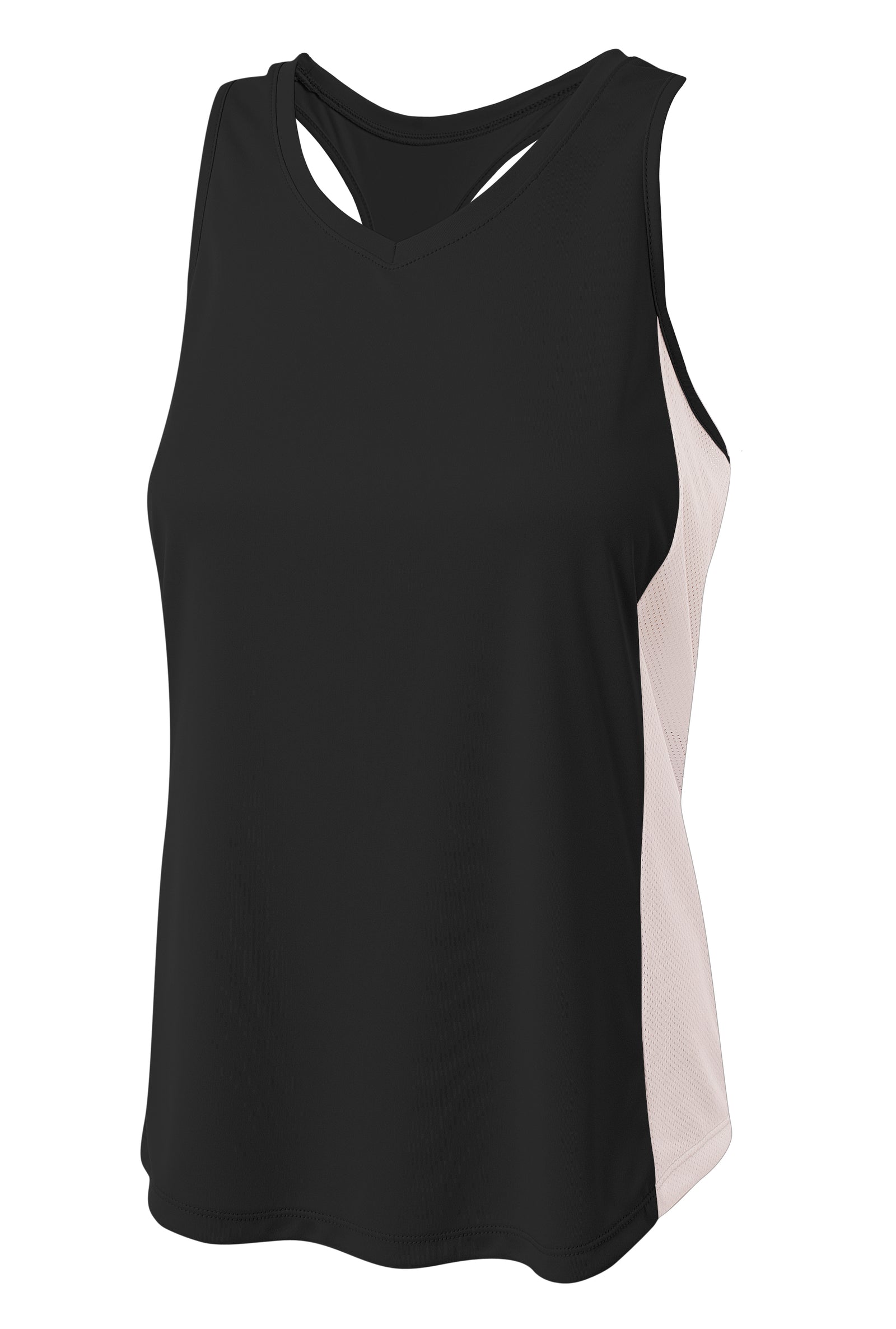 Black/white A4 A4 Pacer Singlet With Racerback