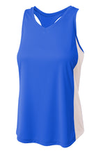 Royal/white A4 A4 Pacer Singlet With Racerback