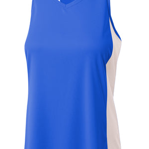 Royal/white A4 A4 Pacer Singlet With Racerback