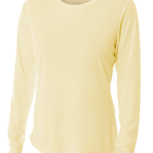 Lt Yellow A4 Long Sleeve Cooling Performance Crew