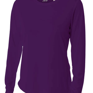 Purple A4 Long Sleeve Cooling Performance Crew