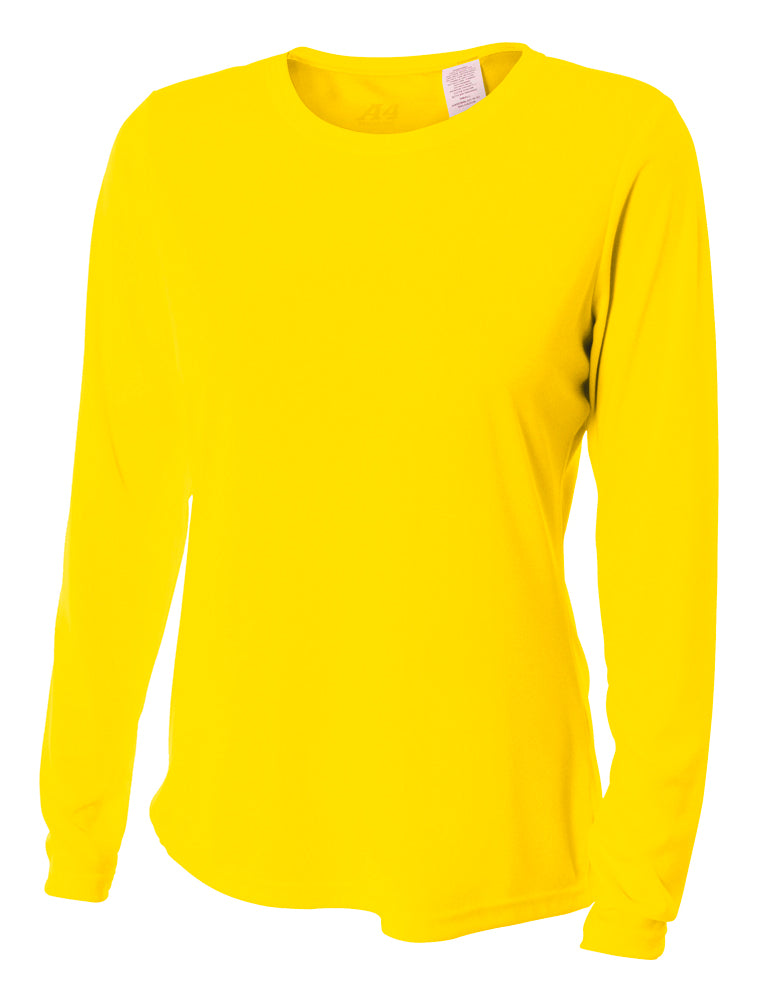 Safety Yellow A4 Long Sleeve Cooling Performance Crew