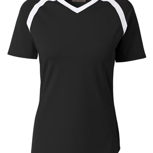 Black/white A4 A4 Ace Short Sleeve Volleyball Jersey